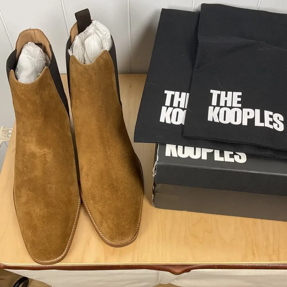 The Kooples NIB Men's Brown Suede Chelsea Boot Size FR‎ 42/US Men's 8/US W 10